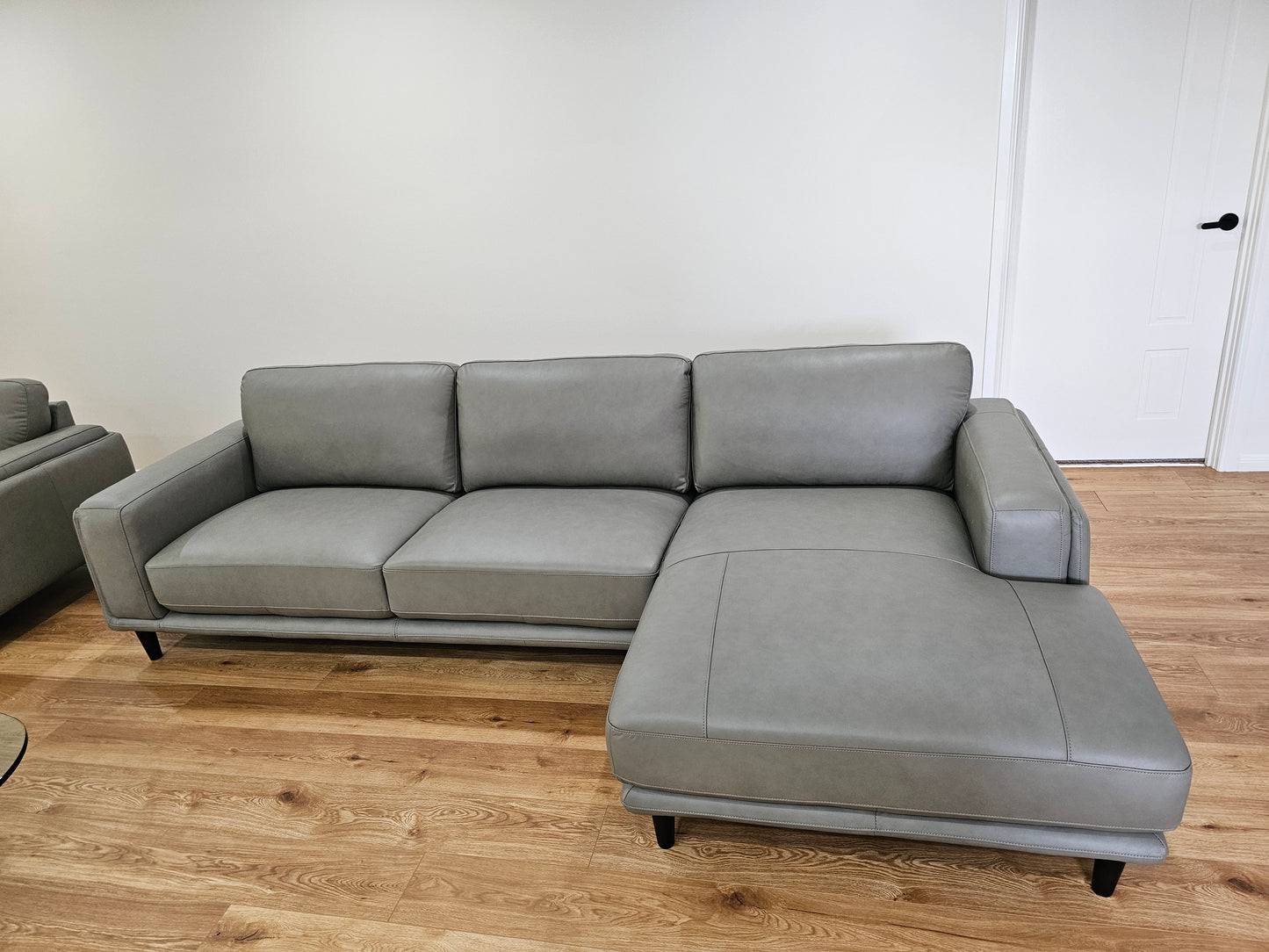 Danise Leather 3 Seat with Chaise Lounge