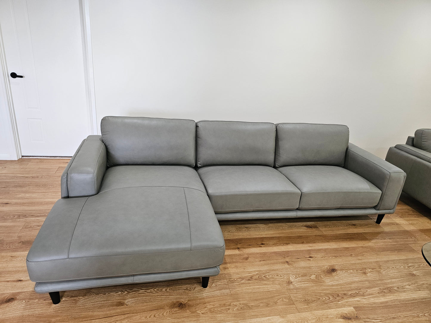 Danise Leather 3 Seat with Chaise Lounge