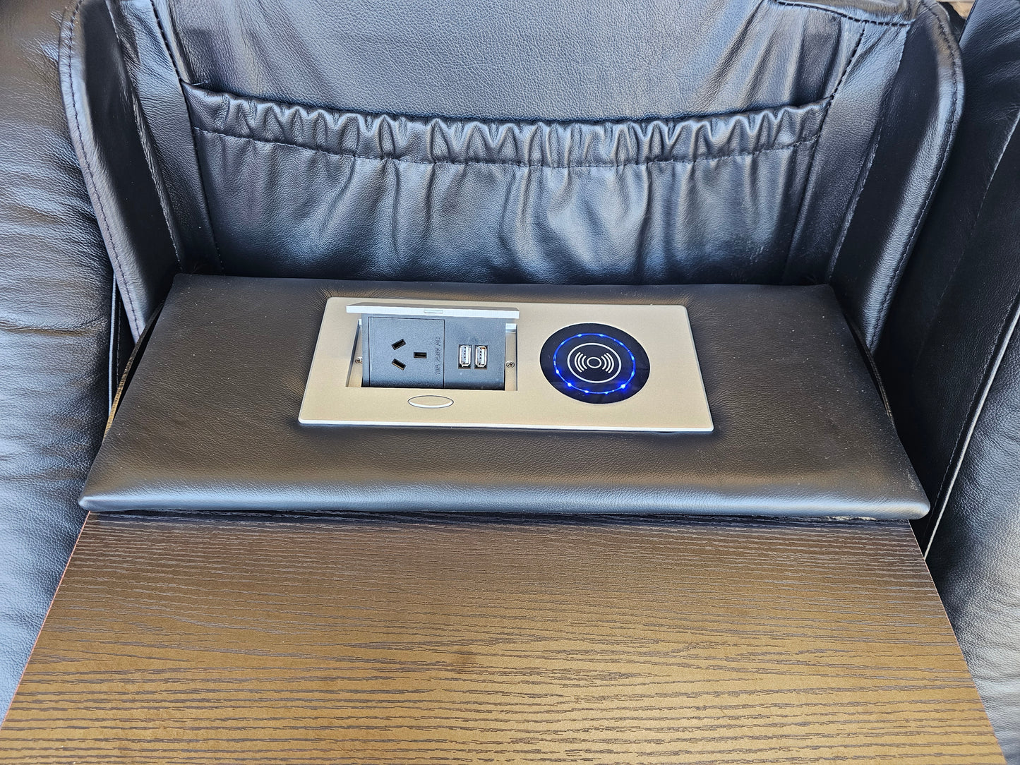 Byron Black Leather Theatre Recliner Lounges