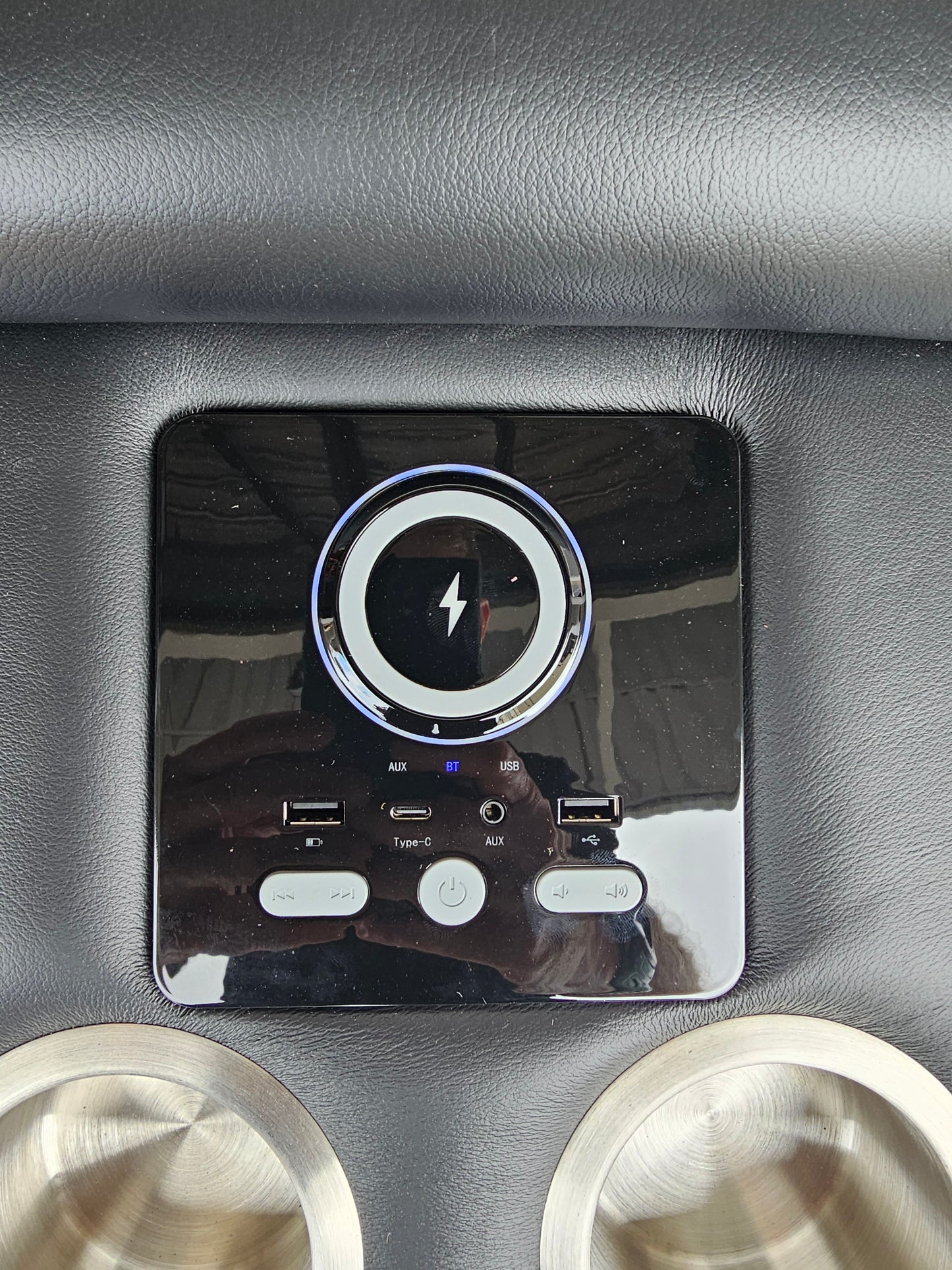 Byron Black Leather Theatre Recliner Lounges