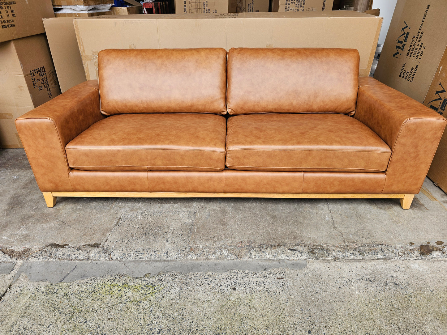 Bliss Leather Sofa Lounge: Contemporary Elegance