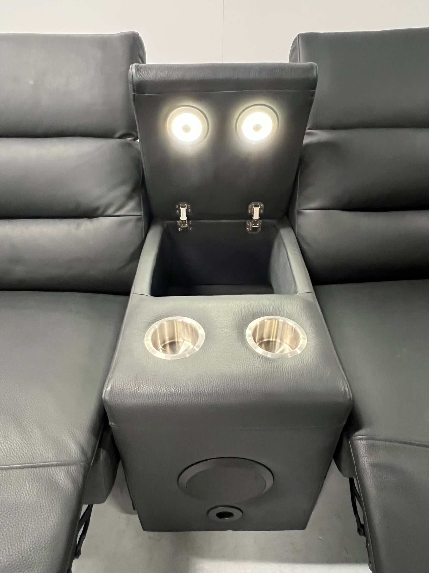 Grace Leather 3 Seat Electric Media Lounge