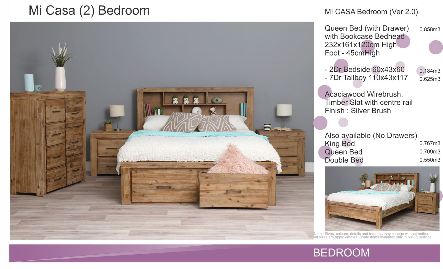 Mi Casa Bed Frame with Drawers
