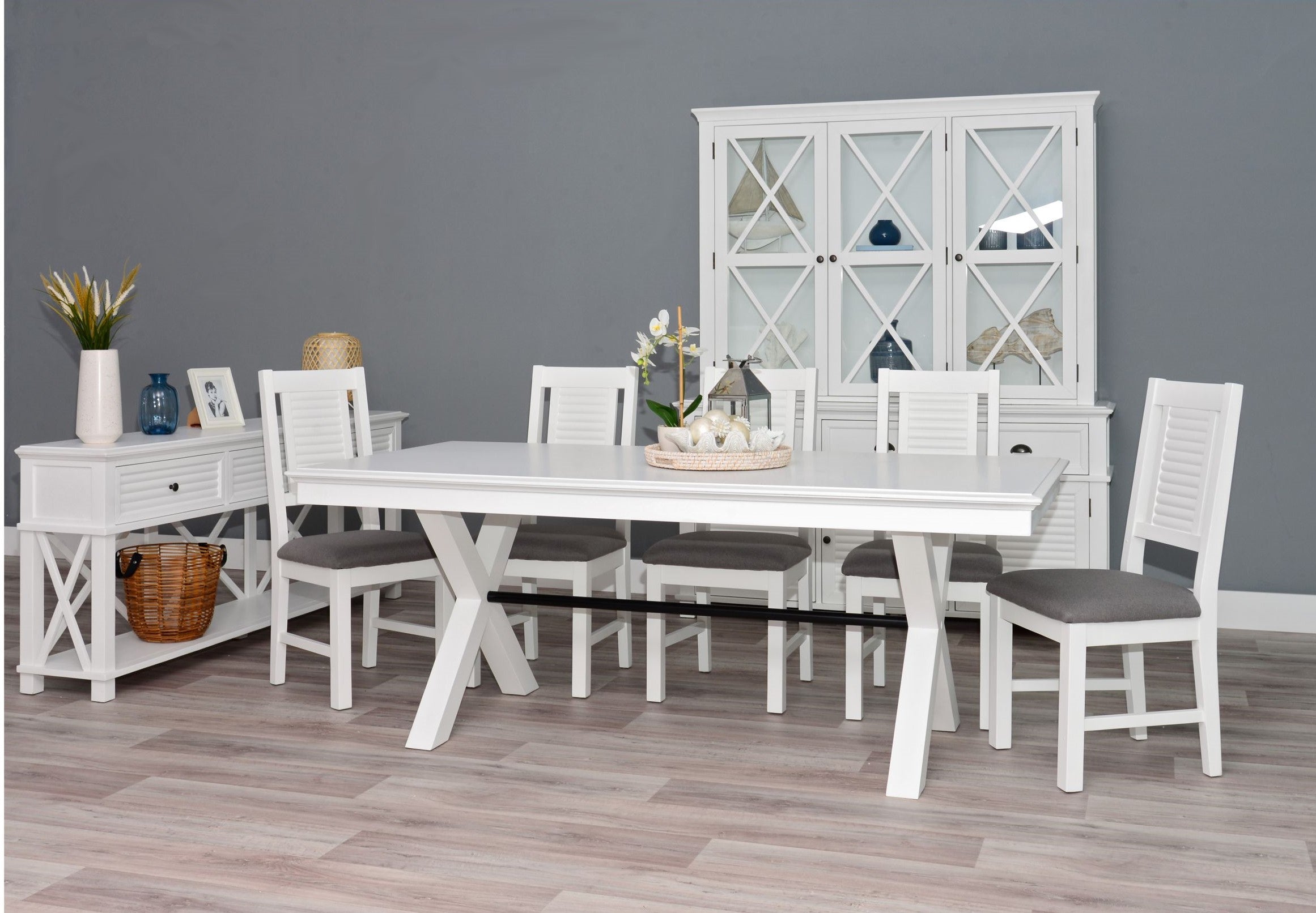 White wooden dining room table sale