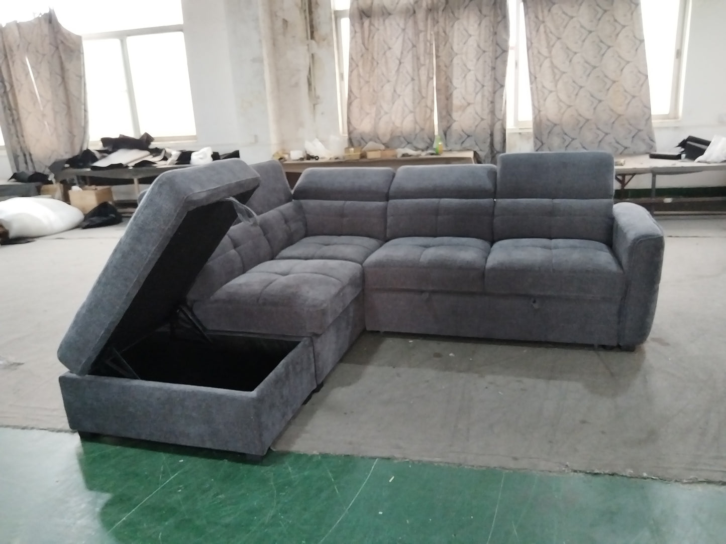 Springfield Corner Lounge: Stylish Design with Smart Storage and Sofa Bed