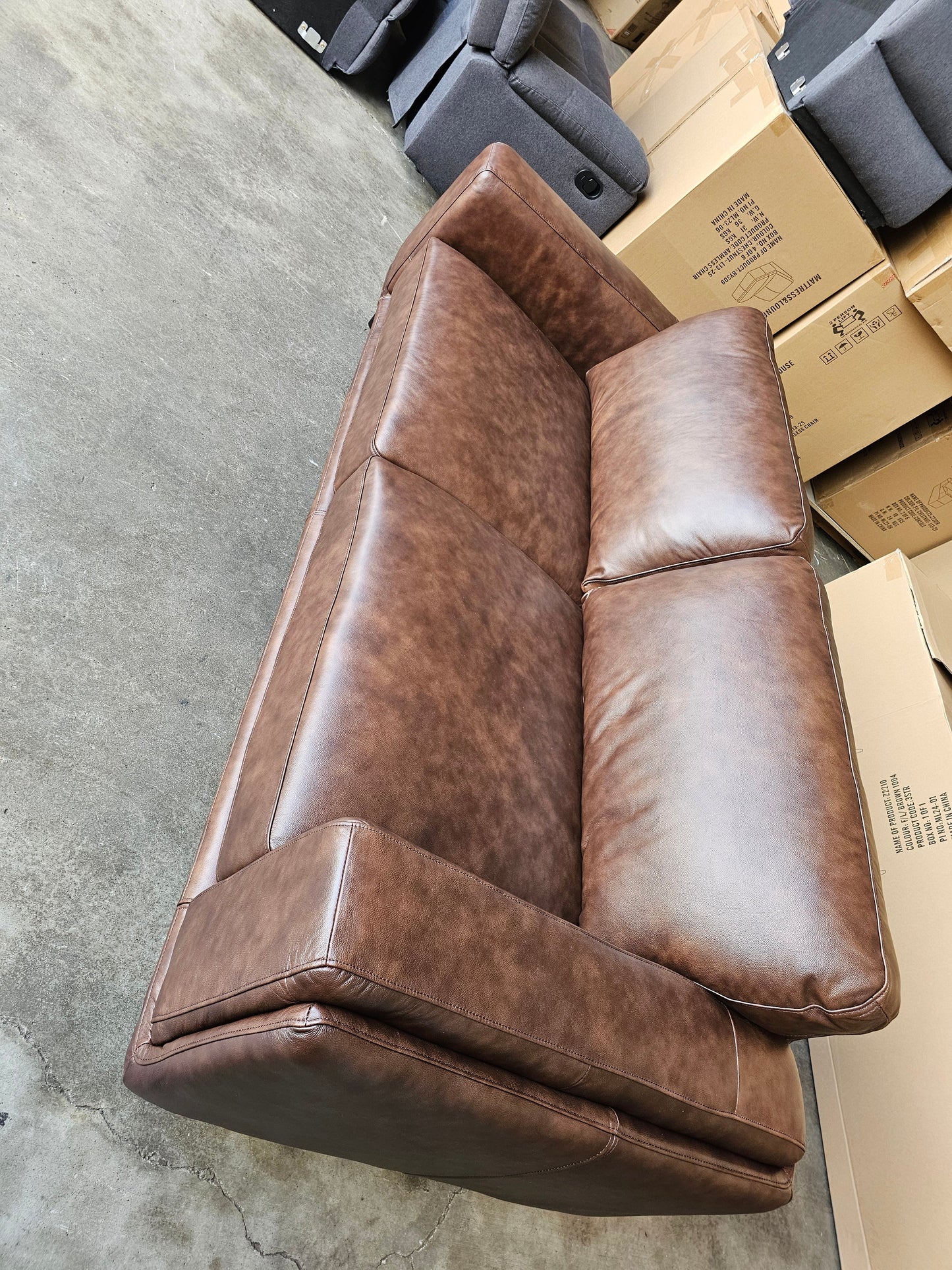 Danise Leather 3 Seat Sofa Lounge