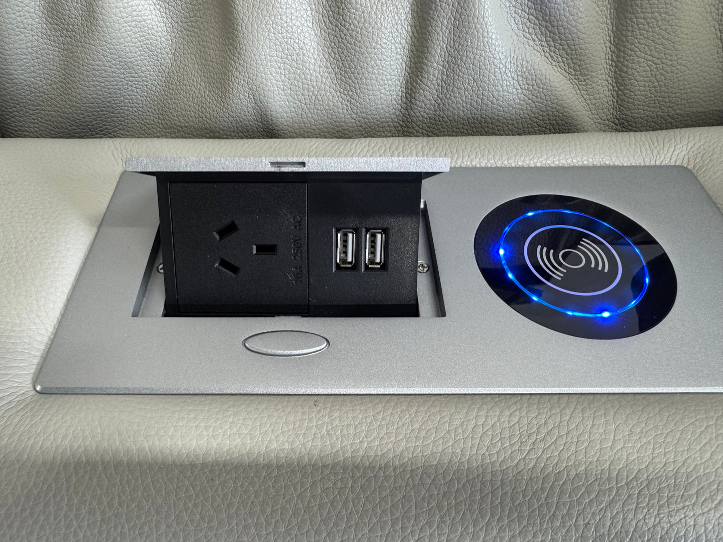 Byron Beige Leather Theatre Recliner Lounges