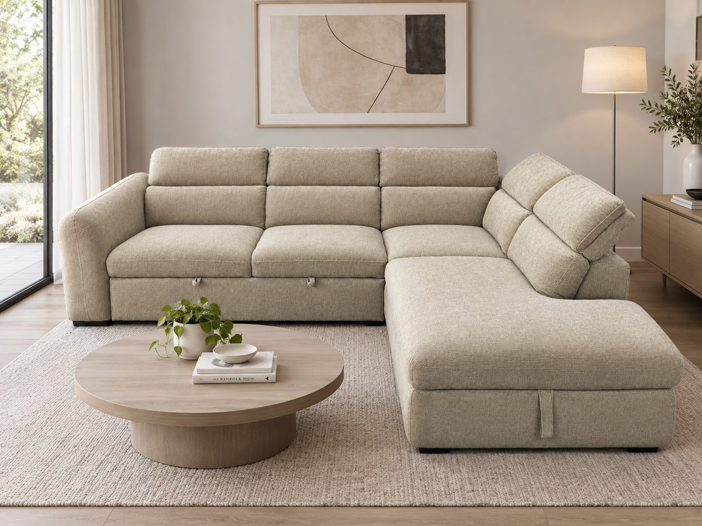 Hudson Corner Lounge with Storage Chaise & Sofabed