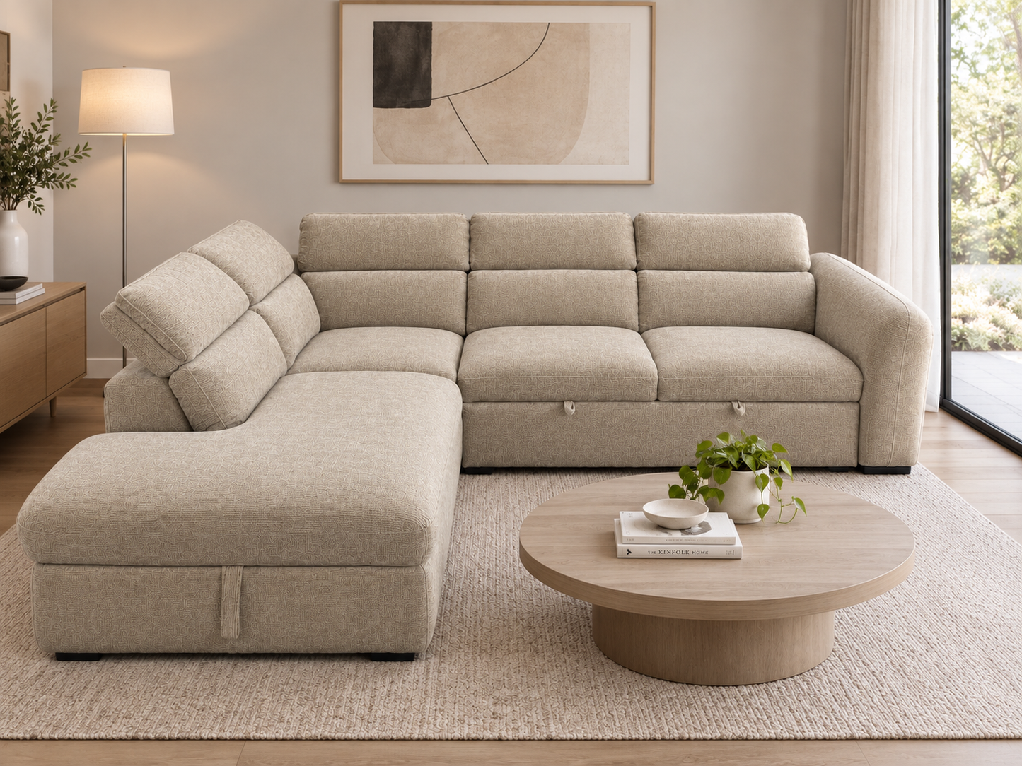 Hudson Corner Lounge with Storage Chaise & Sofabed