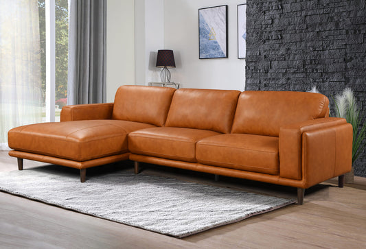 Danise Leather 3 Seat with Chaise Lounge