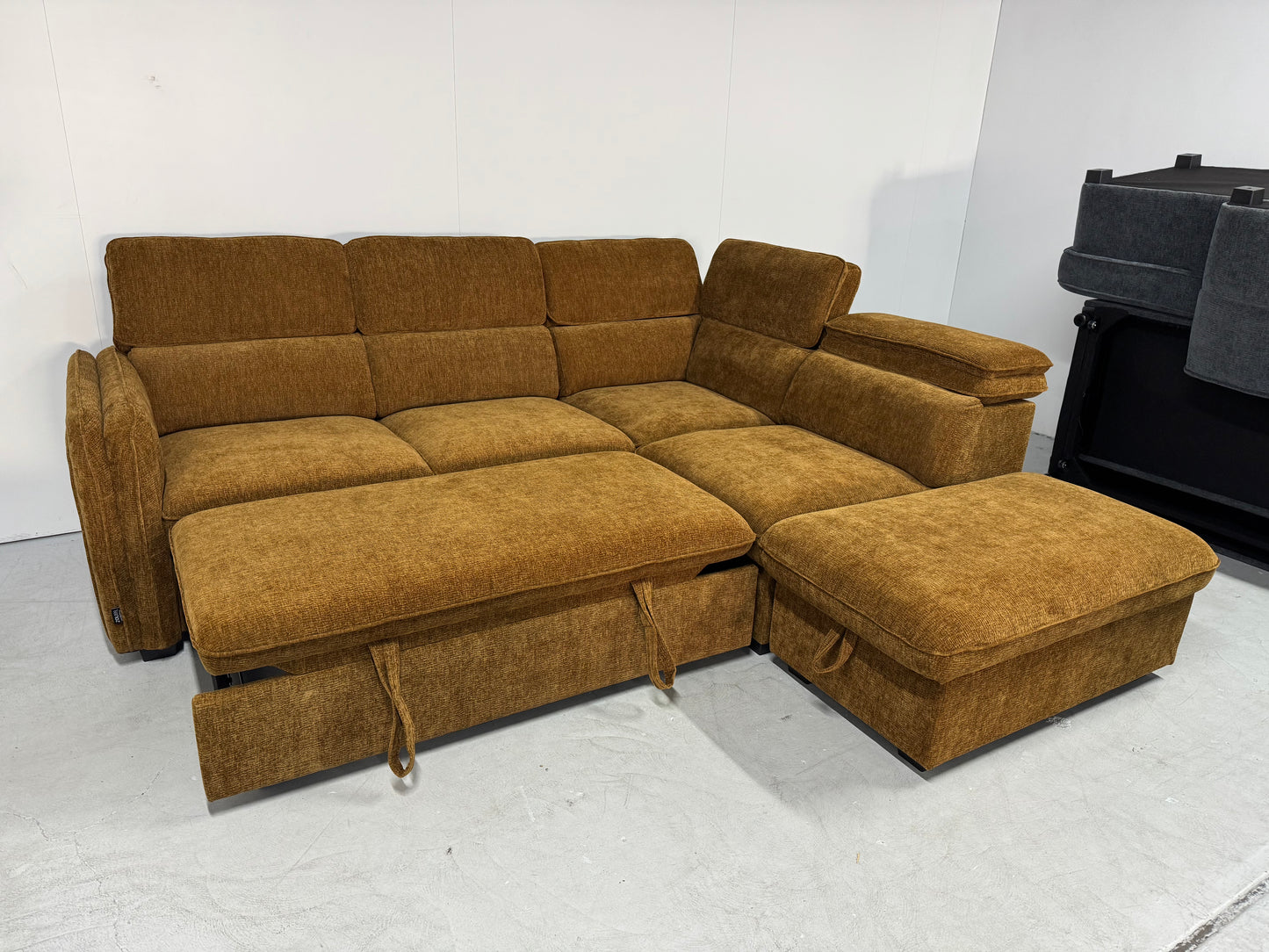 The Sienna Corner Lounge & Sofa Bed with Storage Ottoman