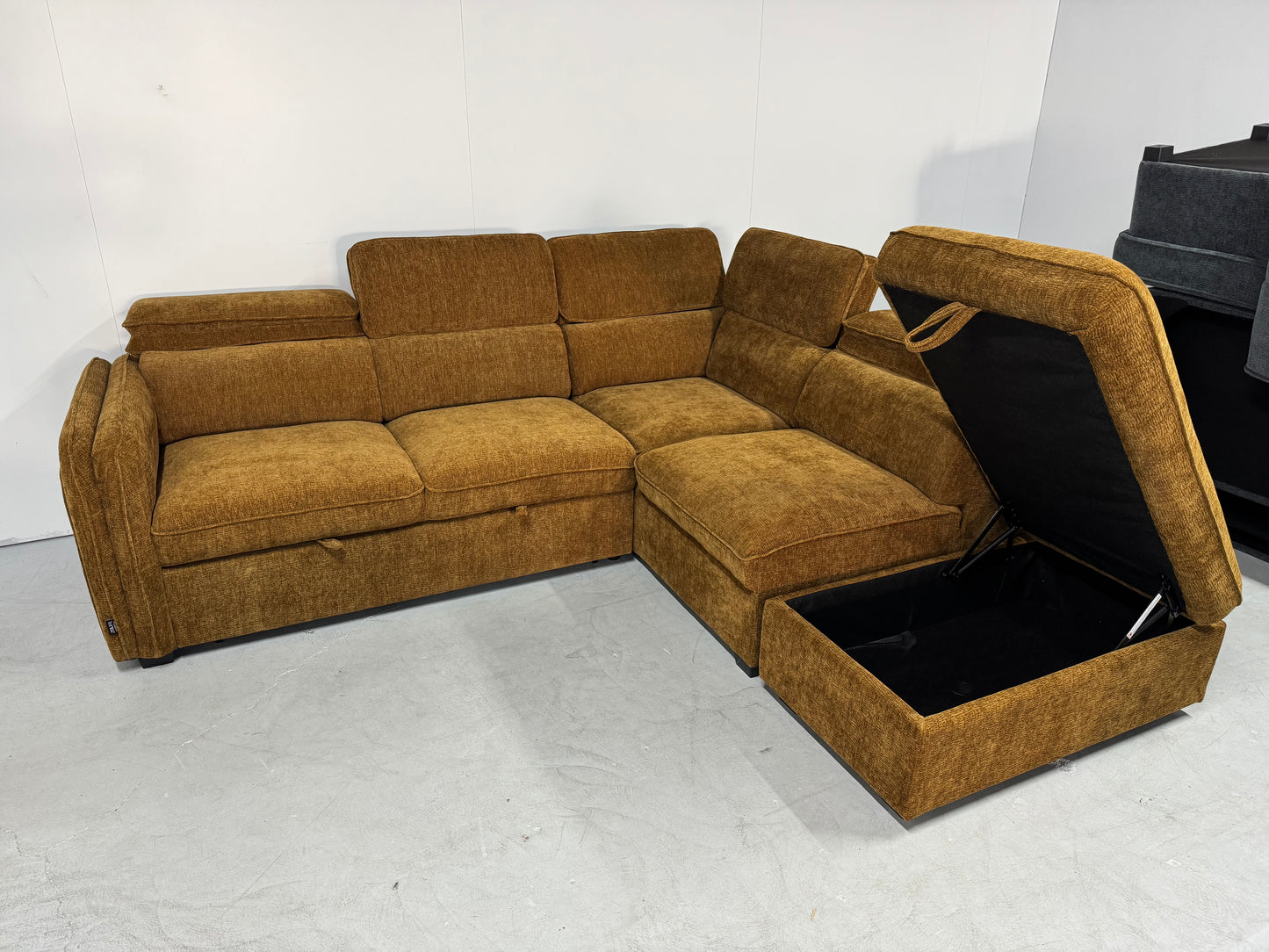 The Sienna Corner Lounge & Sofa Bed with Storage Ottoman