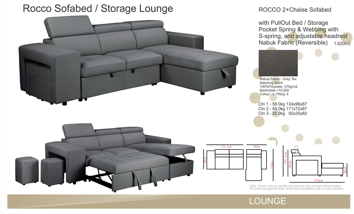 Rocco Corner Lounge with Sofabed