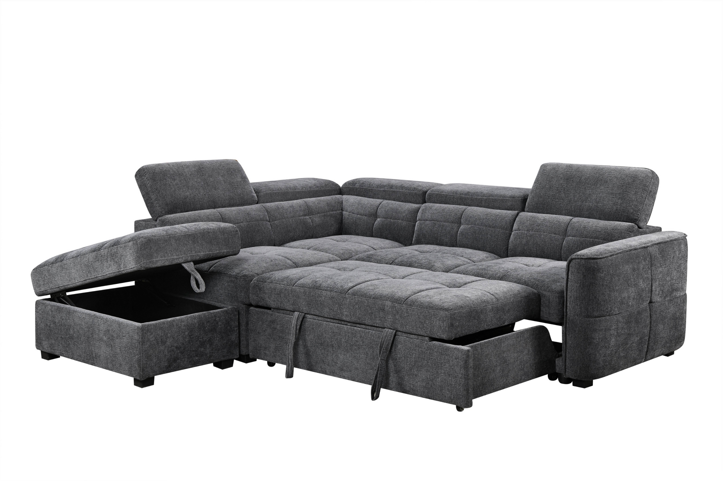 Springfield Corner Lounge: Stylish Design with Smart Storage and Sofa Bed