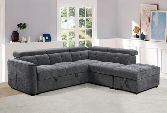 Springfield Corner Lounge: Stylish Design with Smart Storage and Sofa Bed