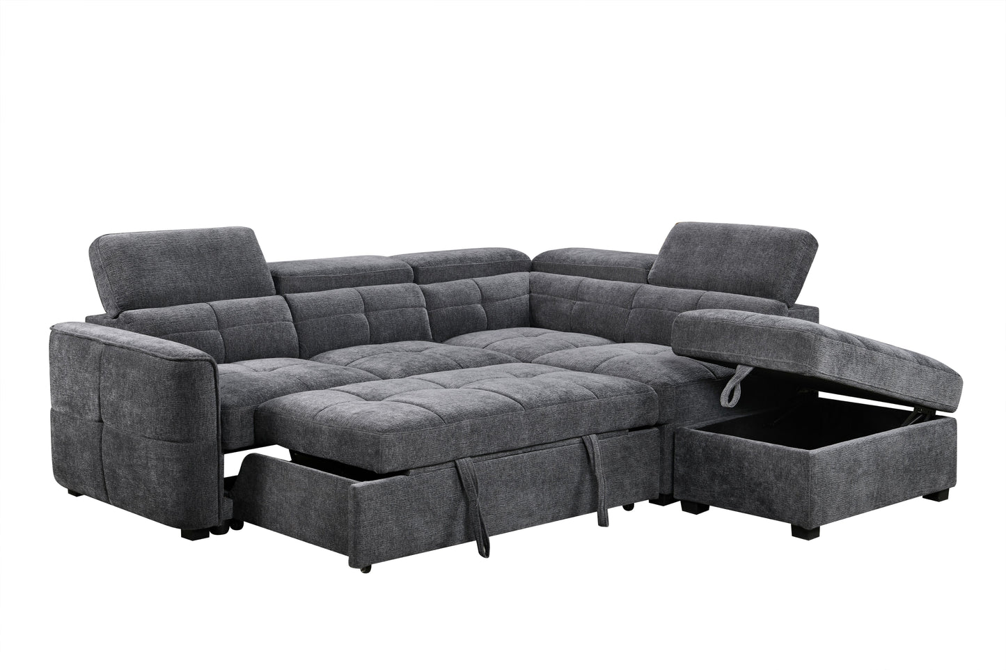 Springfield Corner Lounge: Stylish Design with Smart Storage and Sofa Bed