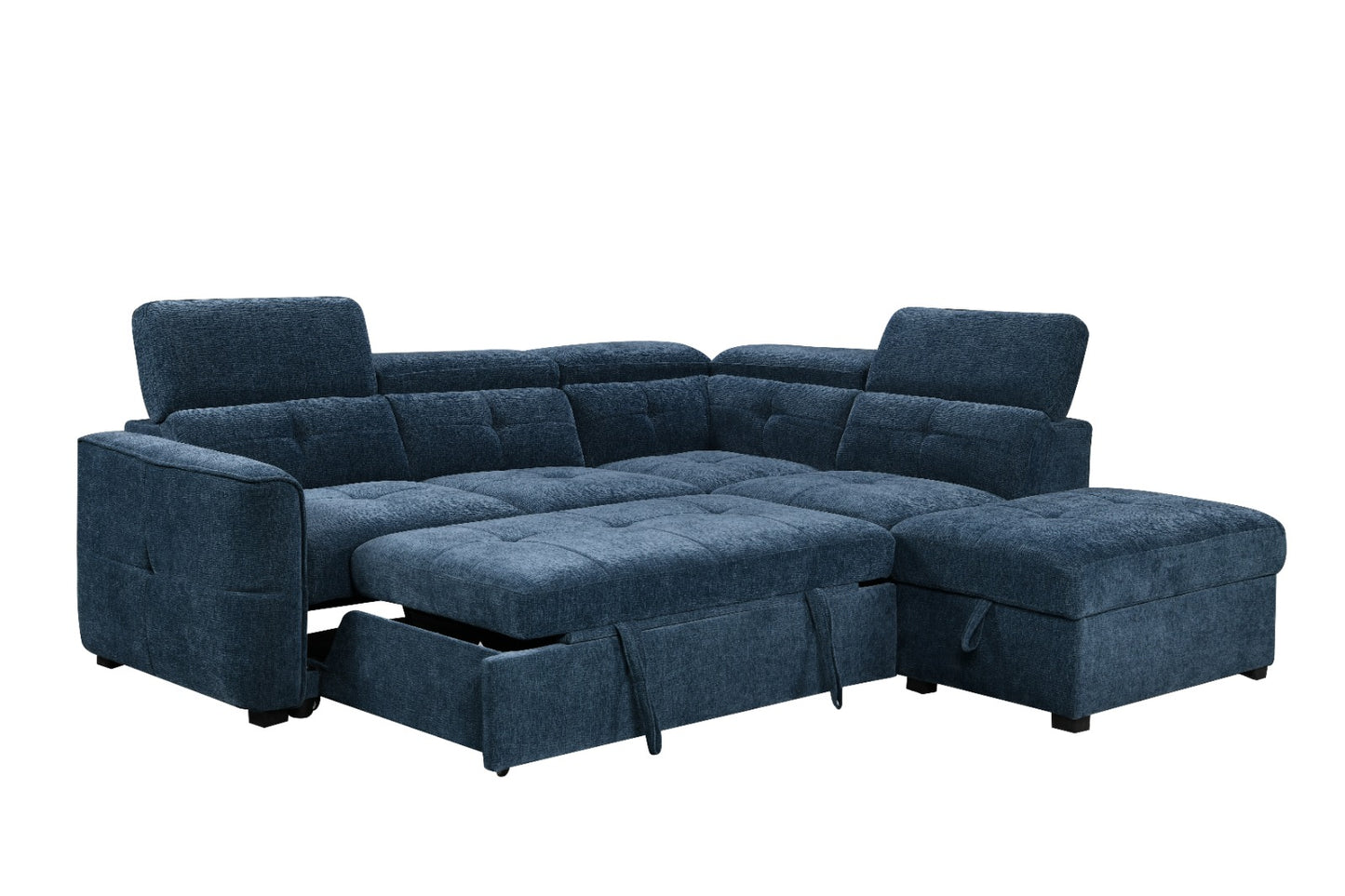 Springfield Corner Lounge with Chaise: Stylish Design with Smart Storage and Sofa Bed