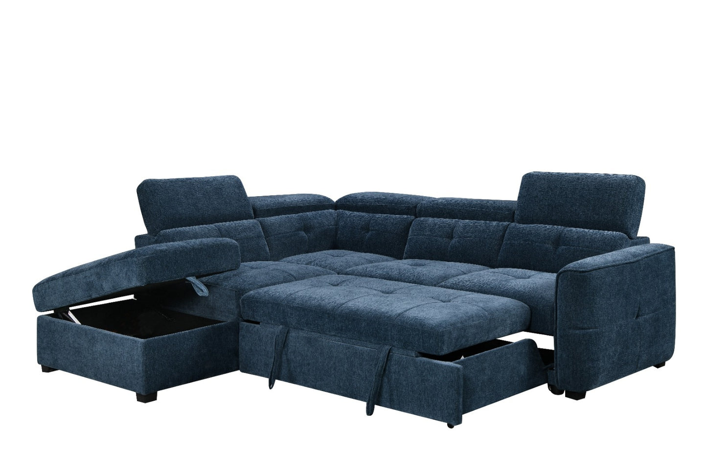 Springfield Corner Lounge with Chaise: Stylish Design with Smart Storage and Sofa Bed