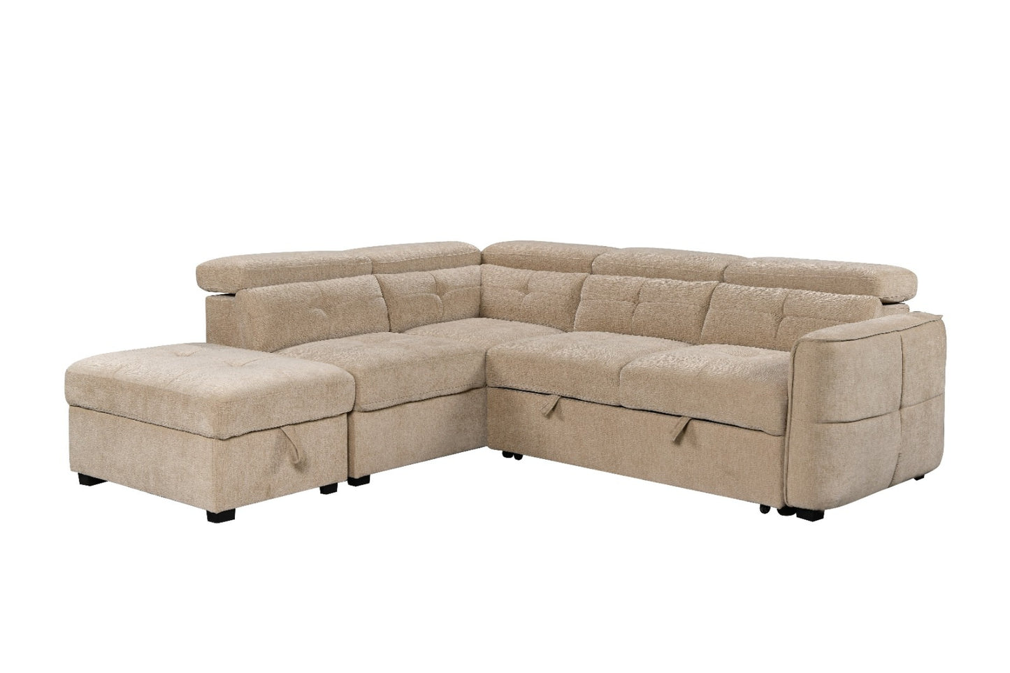 Springfield Corner Lounge with Chaise: Stylish Design with Smart Storage and Sofa Bed