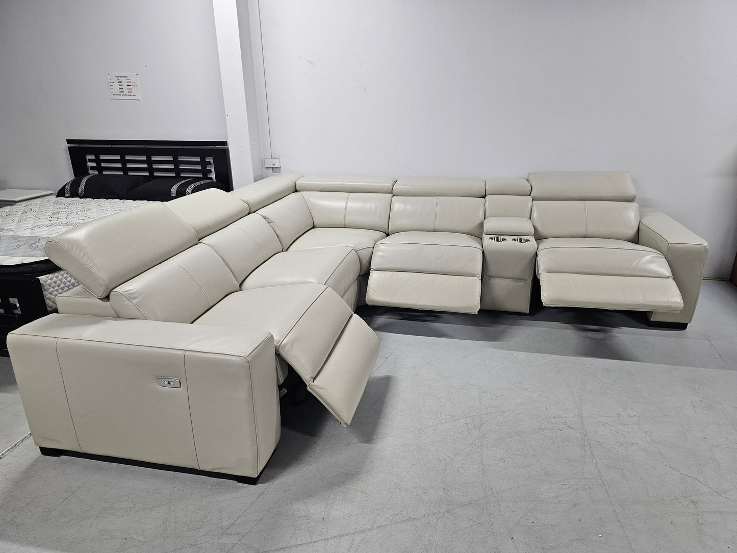 Valencia Beige Full Leather Lounge: Luxury Redefined