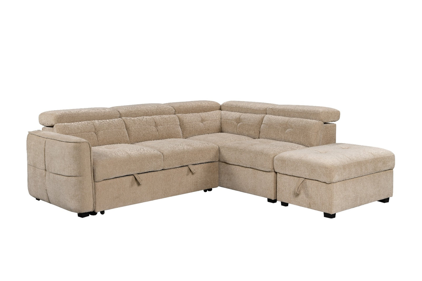 Springfield Corner Lounge with Chaise: Stylish Design with Smart Storage and Sofa Bed