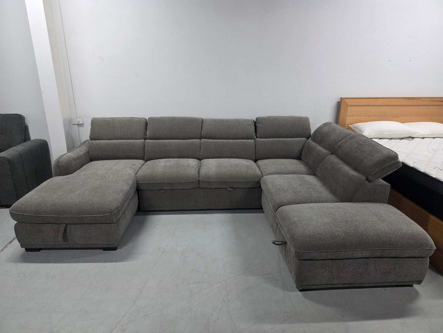 Sydney Corner Lounge with Chaise: Stylish Design with Smart Storage and Sofa Bed