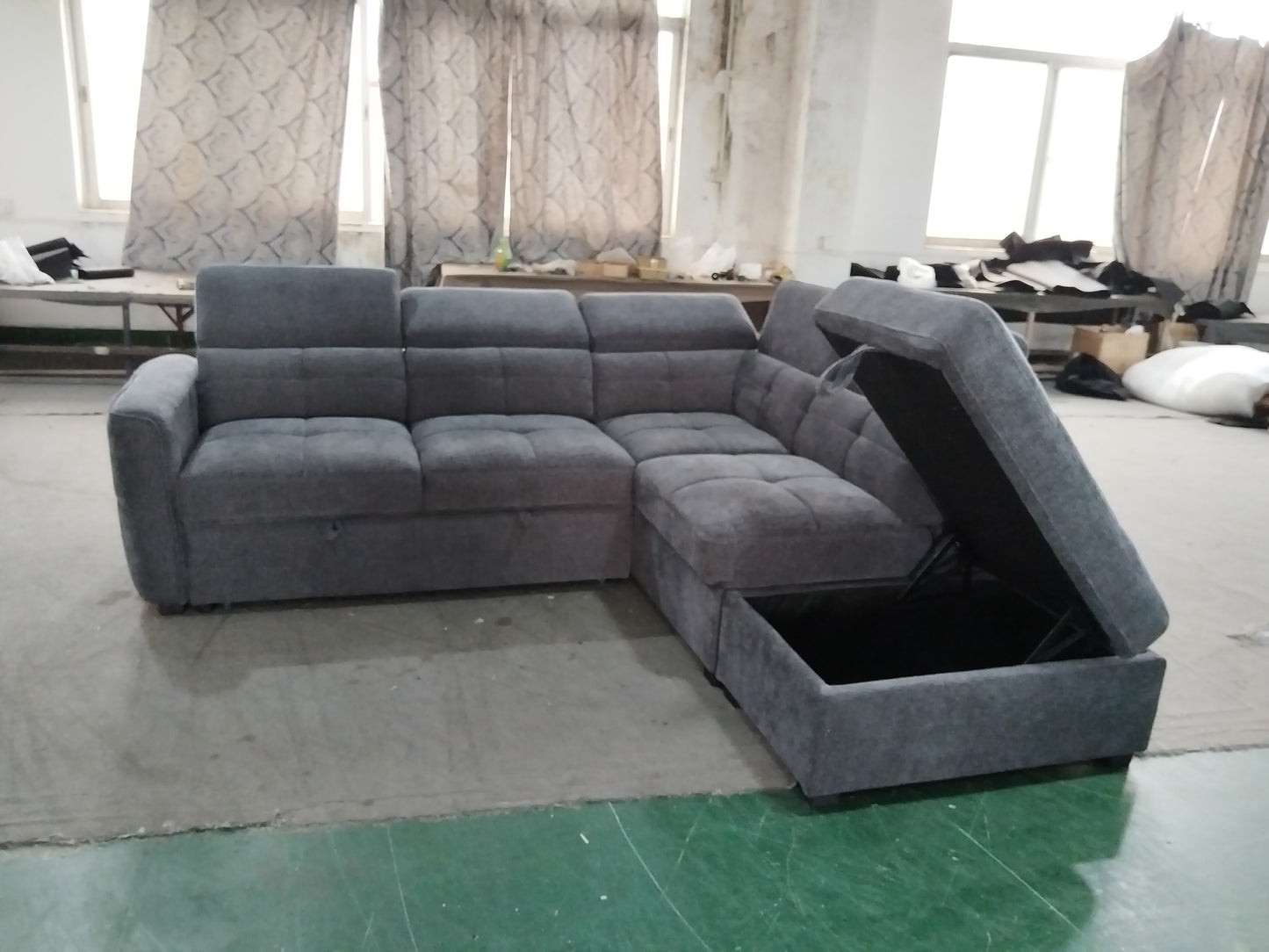 Springfield Corner Lounge: Stylish Design with Smart Storage and Sofa Bed