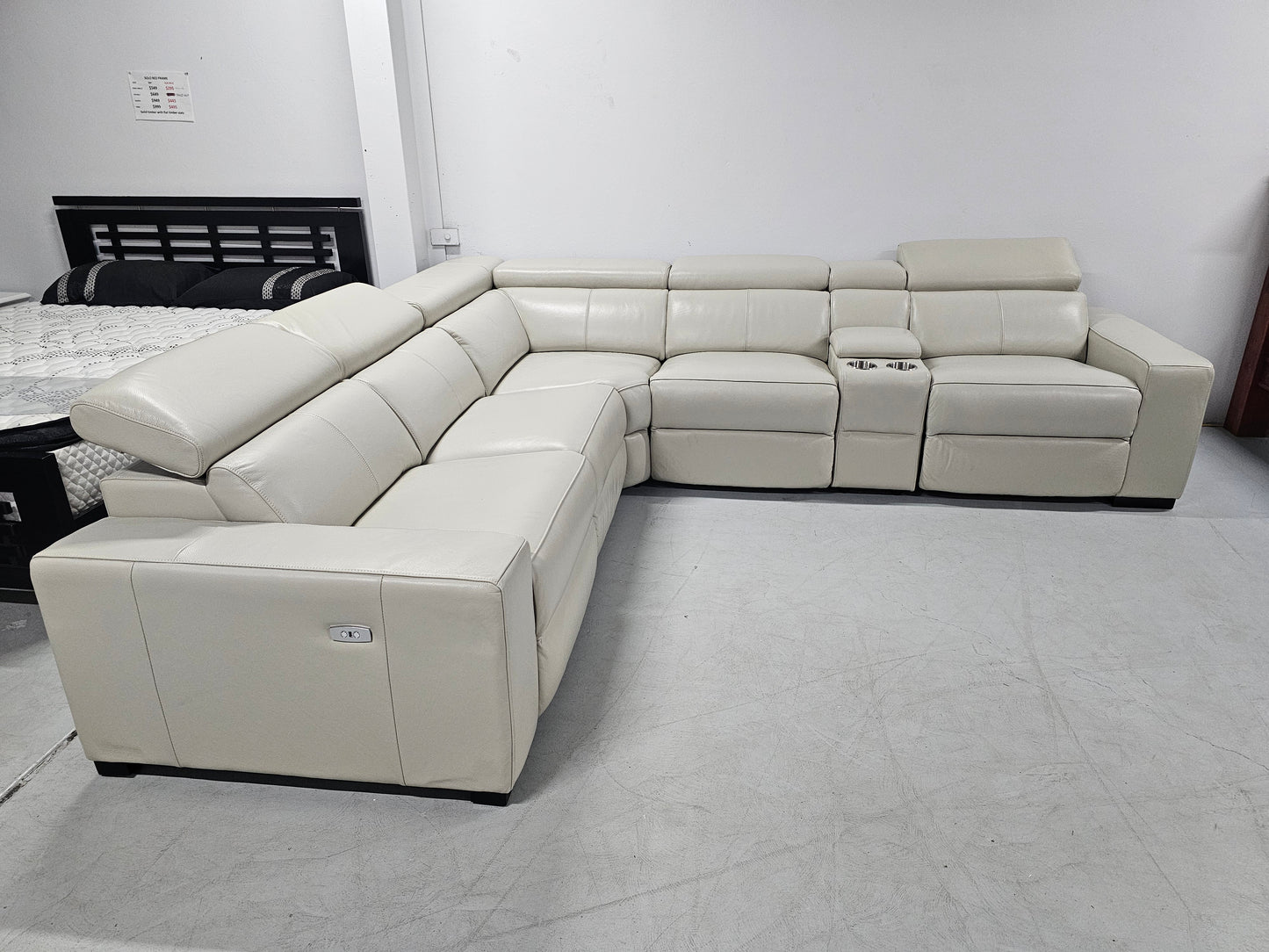 Valencia Beige Full Leather Lounge: Luxury Redefined