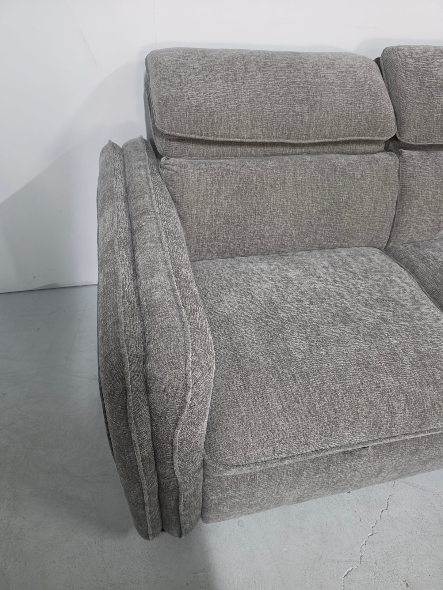 Melbourne Corner Lounge with Chaise: Stylish Design with Smart Storage and Sofa Bed