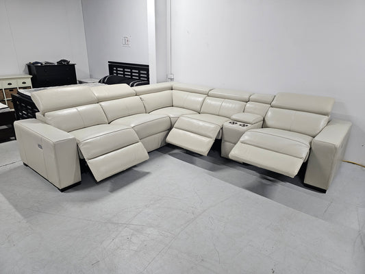Valencia Beige Full Leather Lounge: Luxury Redefined