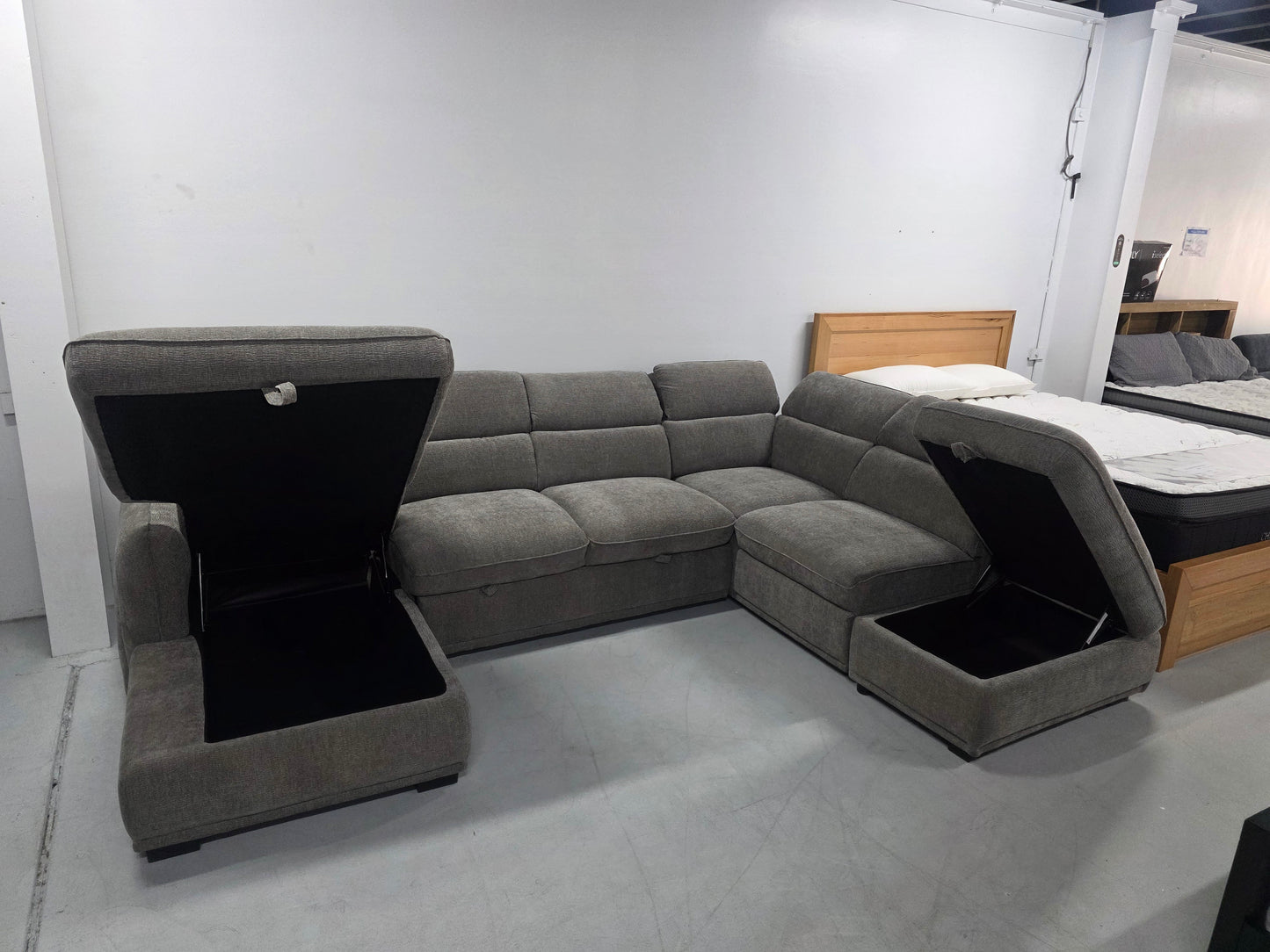 Sydney Corner Lounge with Chaise: Stylish Design with Smart Storage and Sofa Bed