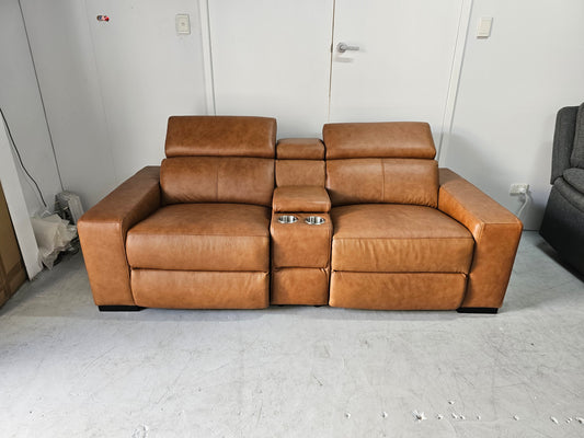 Valencia Full Leather Electric 2 Seat Media Lounge