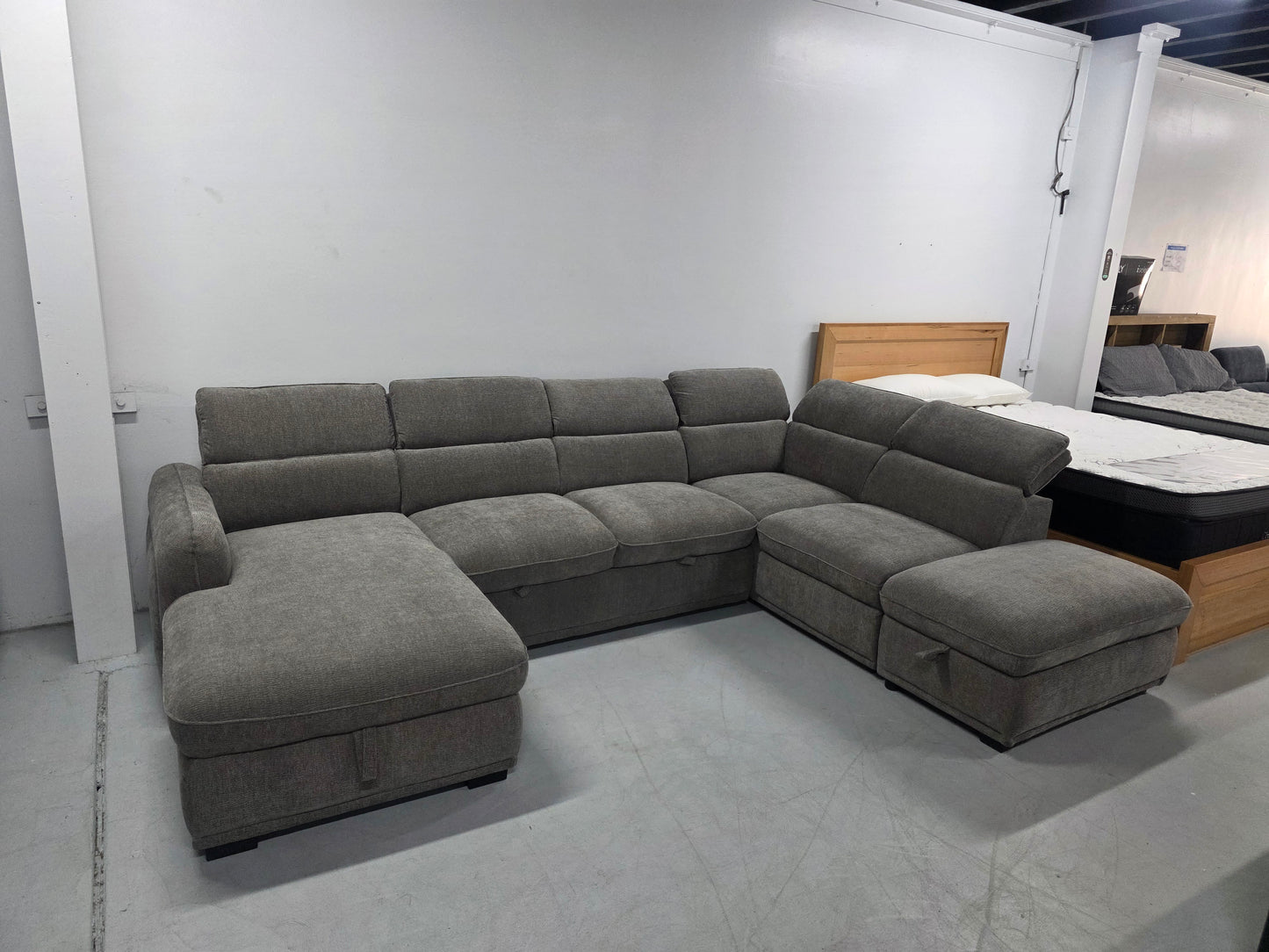 Sydney Corner Lounge with Chaise: Stylish Design with Smart Storage and Sofa Bed