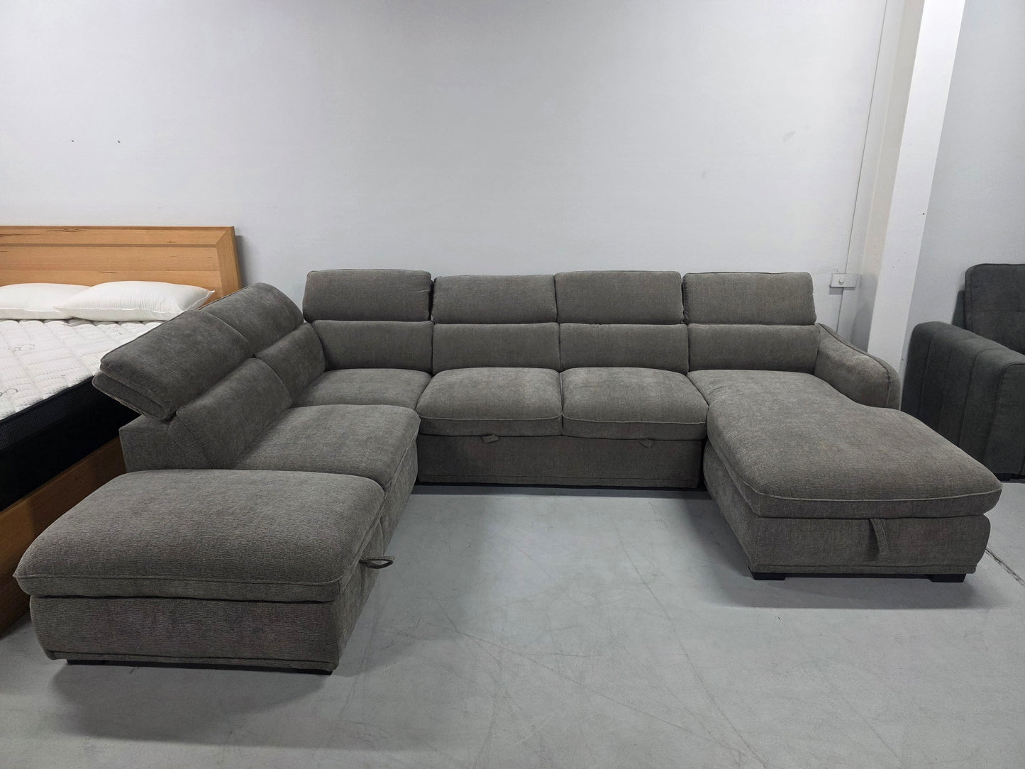 Sydney Corner Lounge with Chaise: Stylish Design with Smart Storage and Sofa Bed