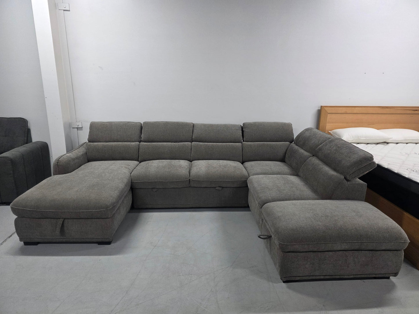 Sydney Corner Lounge with Chaise: Stylish Design with Smart Storage and Sofa Bed