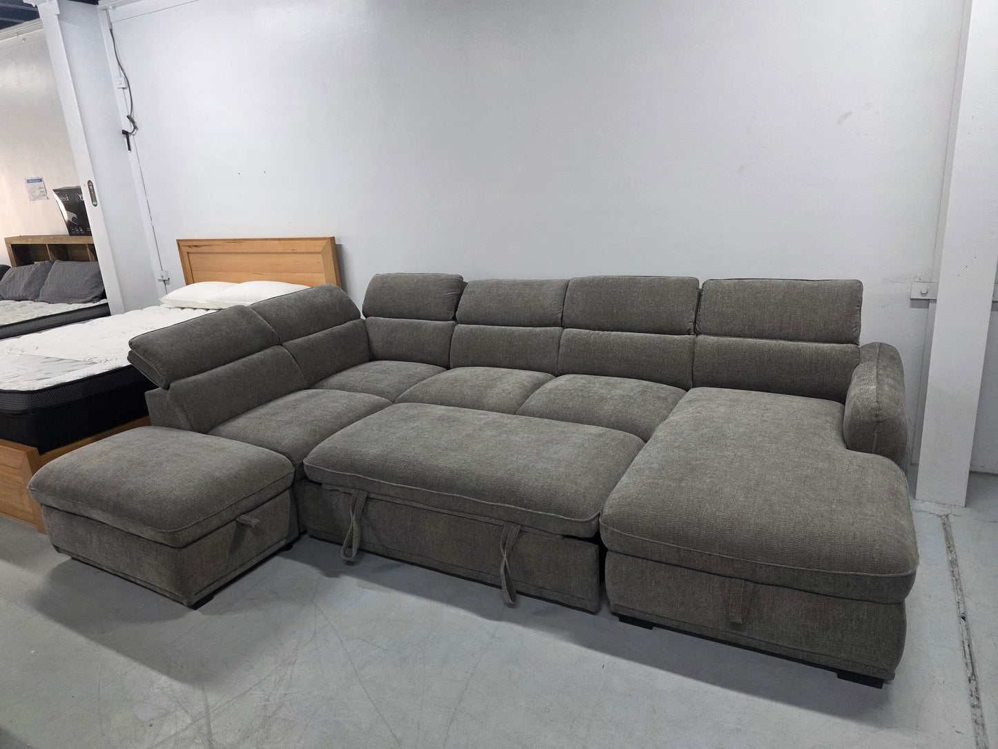 Sydney Corner Lounge with Chaise: Stylish Design with Smart Storage and Sofa Bed