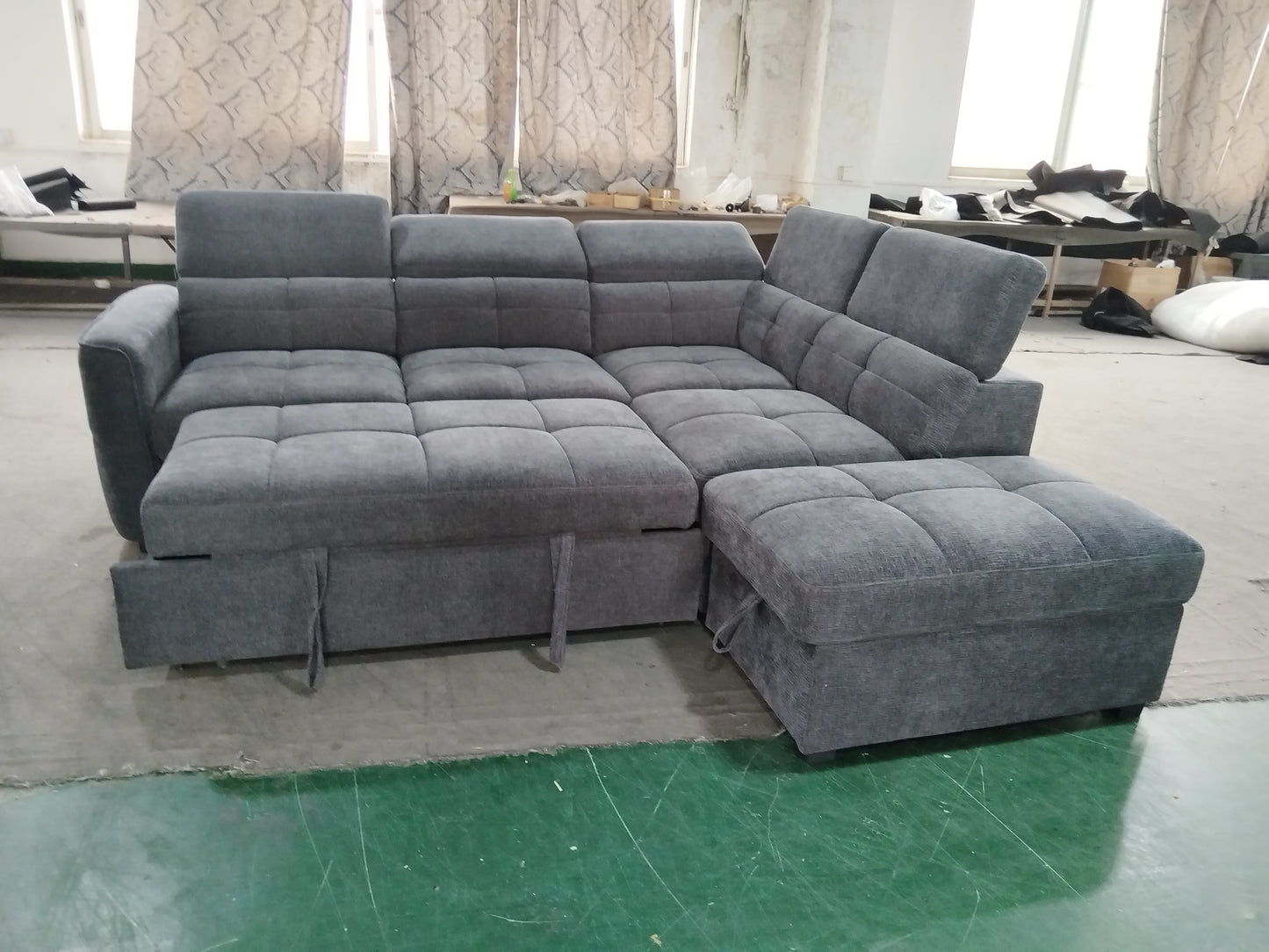 Springfield Corner Lounge: Stylish Design with Smart Storage and Sofa Bed