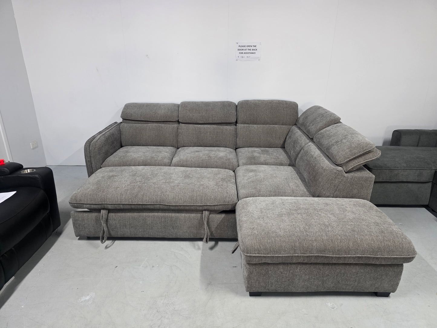 Melbourne Corner Lounge with Chaise: Stylish Design with Smart Storage and Sofa Bed